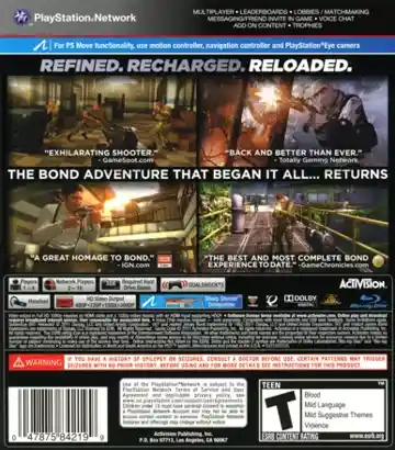 GoldenEye 007 - Reloaded (USA) (v1.02) (Disc) (Update) box cover back